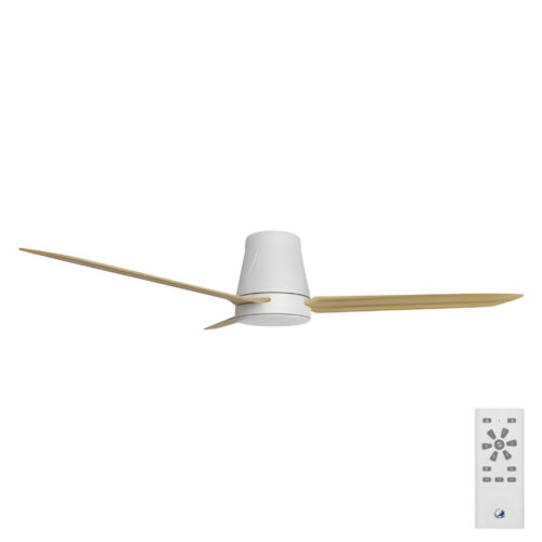 Airborne/Calibo Profile DC Low Profile Ceiling Fan 50" White Bamboo with LED Light