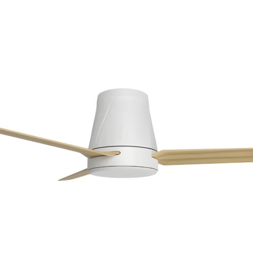 Airborne/Calibo DC Low Profile Ceiling Fan with LED Light 50" White Bamboo Motor