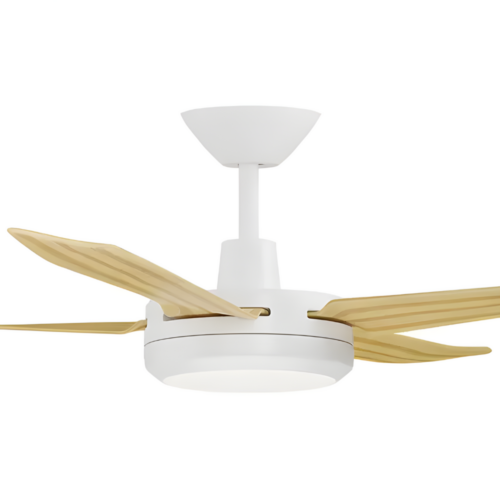 Airborne Enviro DC 52" Ceiling Fan with LED Light in White with Bamboo Blades Motor