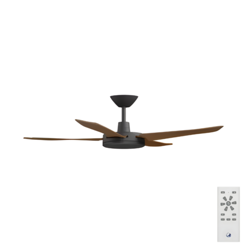 Airborne Enviro DC 52" Ceiling Fan with Remote in Black with Koa Blades
