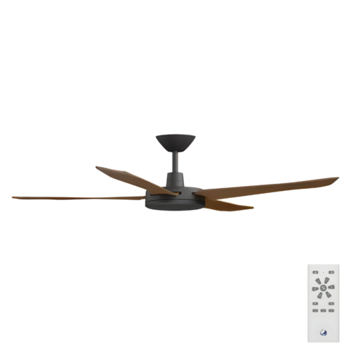 Airborne Enviro DC 60" Ceiling Fan with Remote in Black with Koa Blades