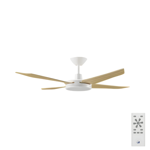Airborne Enviro DC 52" Ceiling Fan with Remote in White with Bamboo Blades