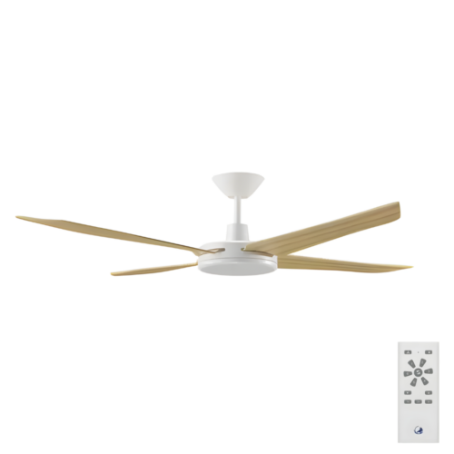 Airborne Enviro DC 60" Ceiling Fan with Remote in White with Bamboo Blades