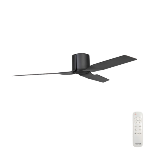 flow dc ceiling fan by fanco - black 52 inch