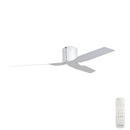 flow dc ceiling fan by fanco - white 52 inch