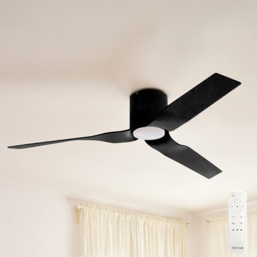 fanco flow 52 inch dc ceiling fan with led light black