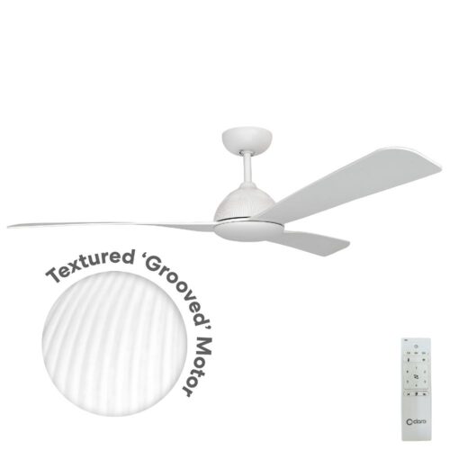 Groove DC Ceiling Fan by Claro with Remote - White 52"
