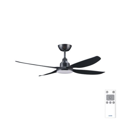 Alaska DC Ceiling Fan by Ventair with LED Light - Black 48"