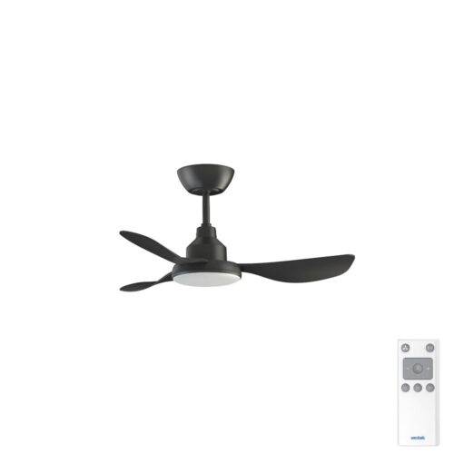 Glacier DC Ceiling Fan by Ventair with LED Light - Black 36"