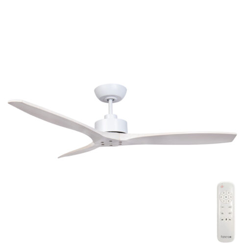 fanco wynd dc ceiling fan 54 white with whitewash handcrafted timber blades