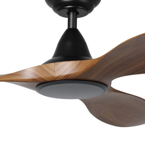 Eglo Noosa Ceiling Fan 52" - Black with Teak Blades - close up