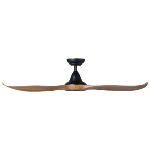 Eglo Noosa Ceiling Fan 52" - Black with Teak Blades - side view