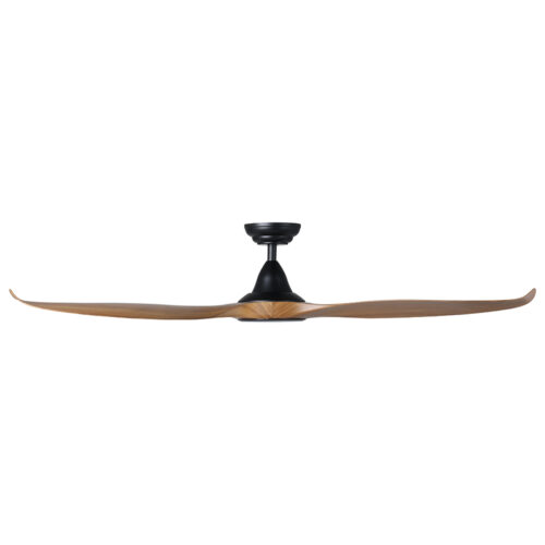 Eglo Noosa DC Ceiling Fan 60" - Black with Teak Blades - side view