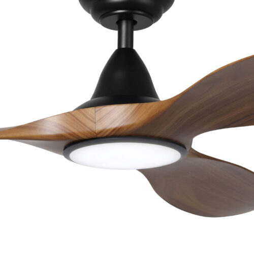 Eglo Noosa DC Ceiling Fan with LED 52" - BLack with Teak -close up 2