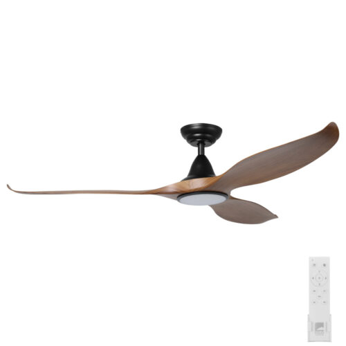 Eglo Noosa DC Ceiling Fan 60" - Black with Teak Blades