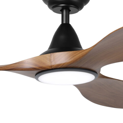 Eglo Noosa DC Ceiling Fan with LED 60" - BLack with Teak - close up