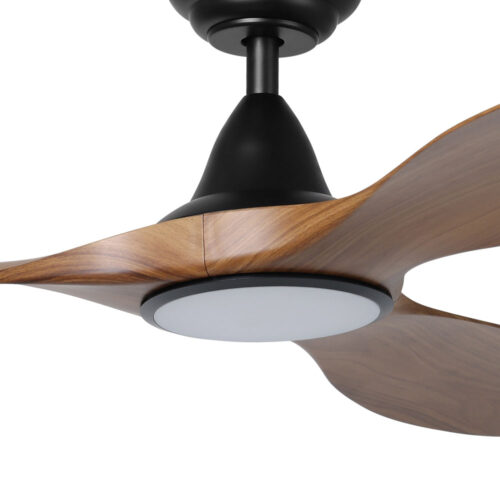 Eglo Noosa DC Ceiling Fan with LED 60" - BLack with Teak - close up3