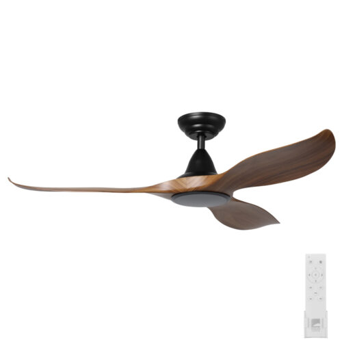 Eglo Noosa DC Ceiling Fan 52" - Black with Teak Blades