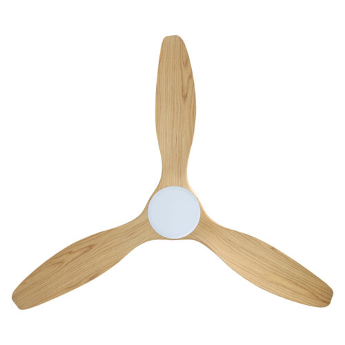 Eglo Noosa DC Ceiling Fan 60" - White with Blackbutt blades - under view