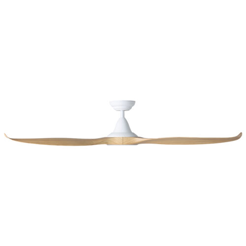 Eglo Noosa DC Ceiling Fan 60" - White with Blackbutt blades - side view