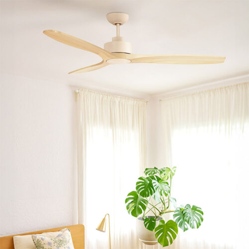 Fanco EarthFrist Wynd DC Ceiling Fan with base cap - in bedroom
