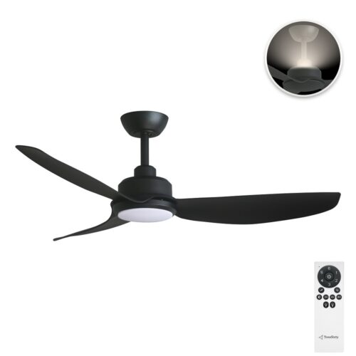 Trinity DC Ceiling Fan by Three Sixty with LED and Uplight - Black 48" - with remote