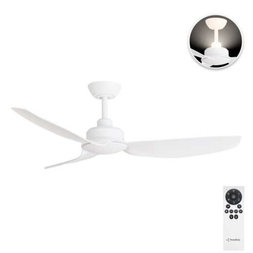 Trinity DC Ceiling Fan by Three Sixty with Uplight - Matte White 48" - with remote