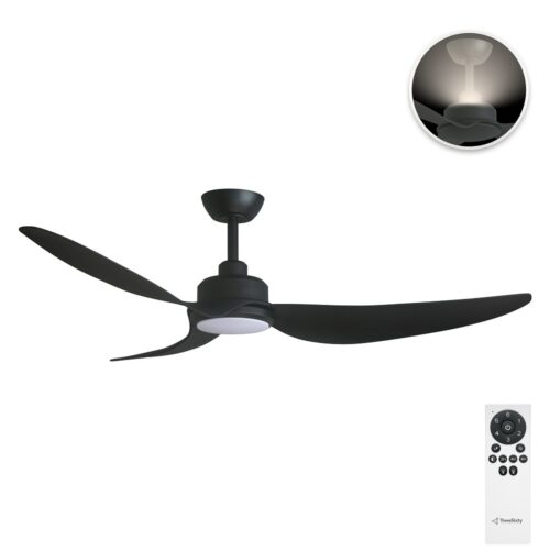 Trinity DC Ceiling Fan by Three Sixty with LED and Uplight - Black 56" - with remote