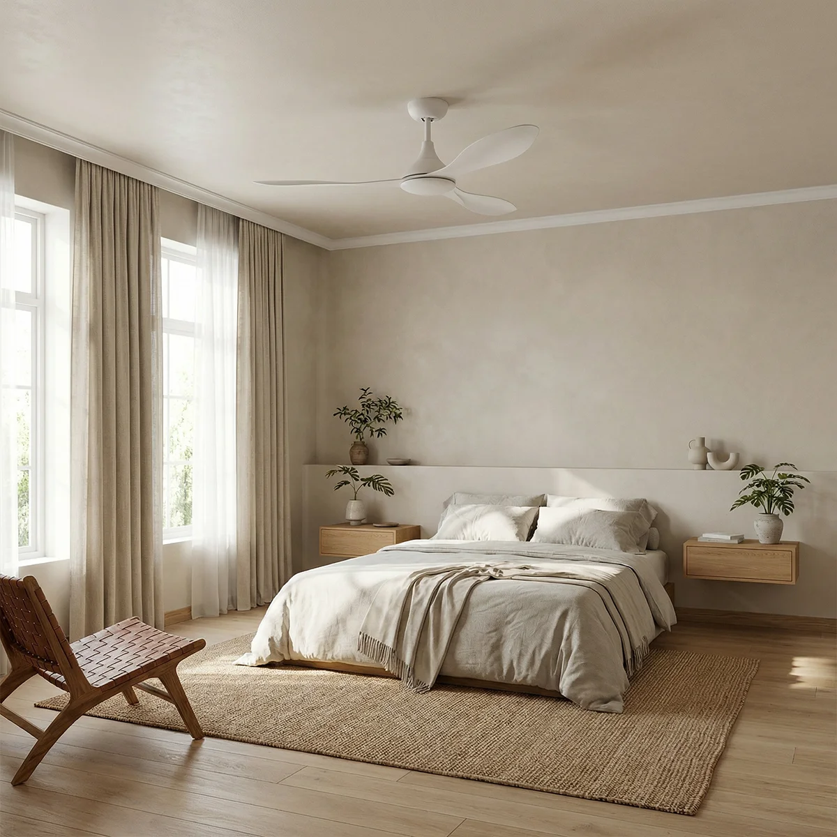 Flight DC Ceiling Fan by Claro Essentials - White 48" - Image 3