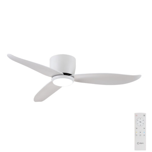 Spirit DC Ceiling Fan by Claro Essentials with LED Light - White 44" - main