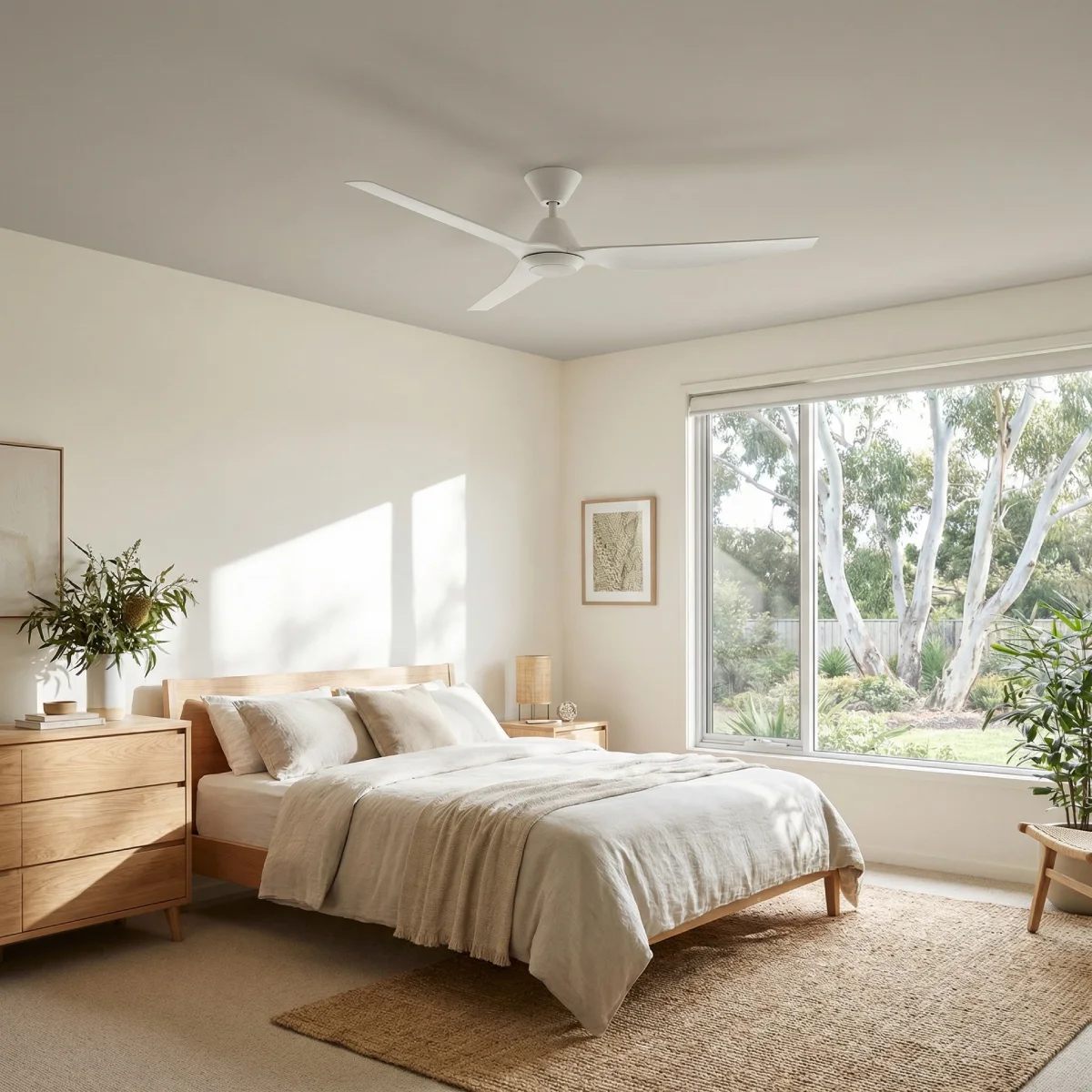 fanco-infinity-id-v3-dc-60-inch-white-with-cct-led-light-installed-in-clean-bedroom