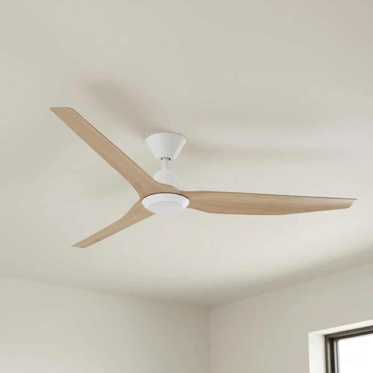 fanco-infinity-id-v3-smart-dc-60-inch-white-with-beechwood-blades-with-cct-led-light-installed-in-ceiling